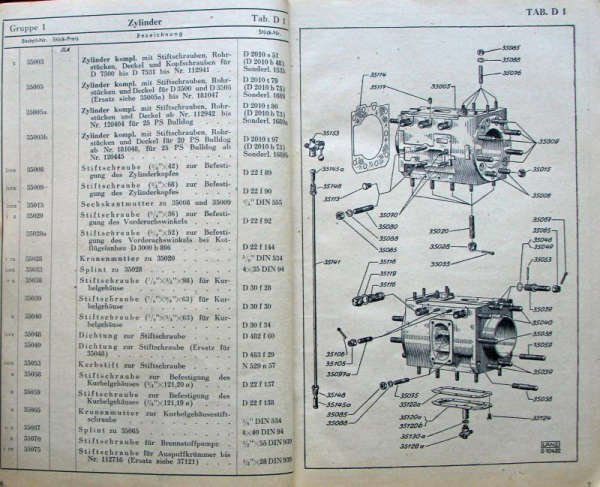 Lanz Bulldog 25 PS Sparepartlist 1942 (8007)